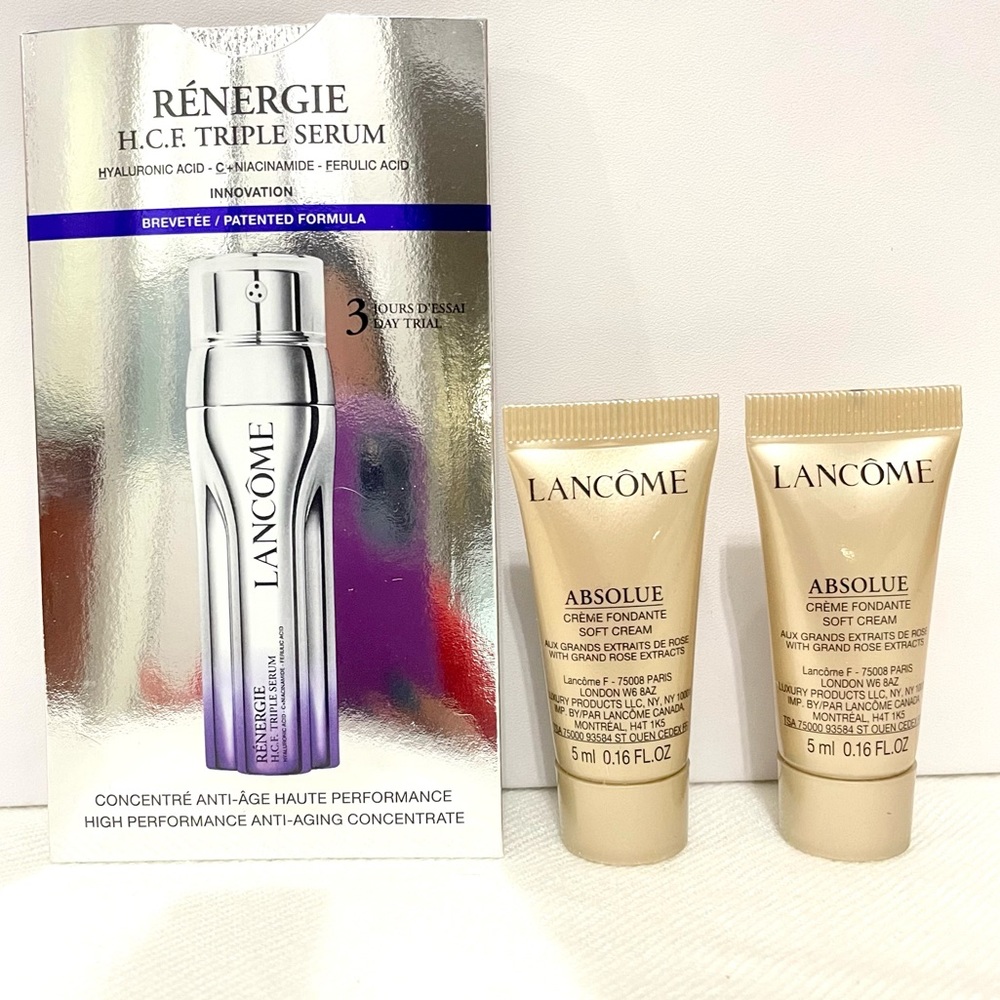 Lancome Absolue Soft Cream with Grand Rose Extract 5ml + RÉNERGIE H.C.E